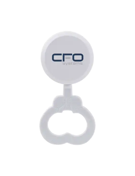 White Baby Rattle w/CFO Systems Logo