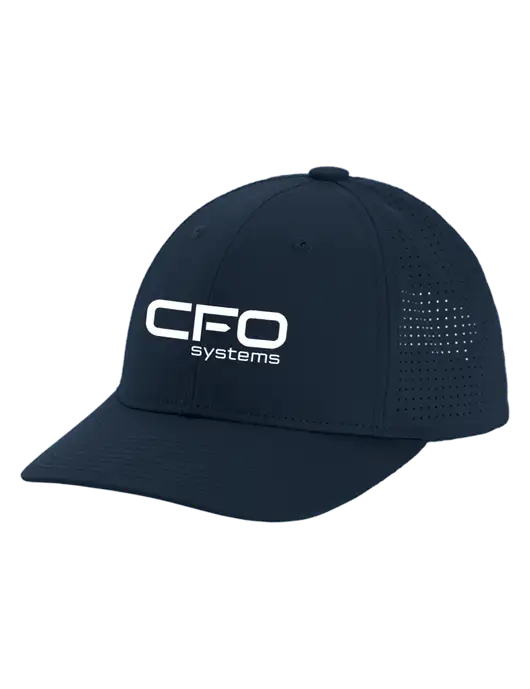 Pro-Cut Structured Snapback with Pinhole Mesh Dark Navy Cap w/CFO Systems Logo