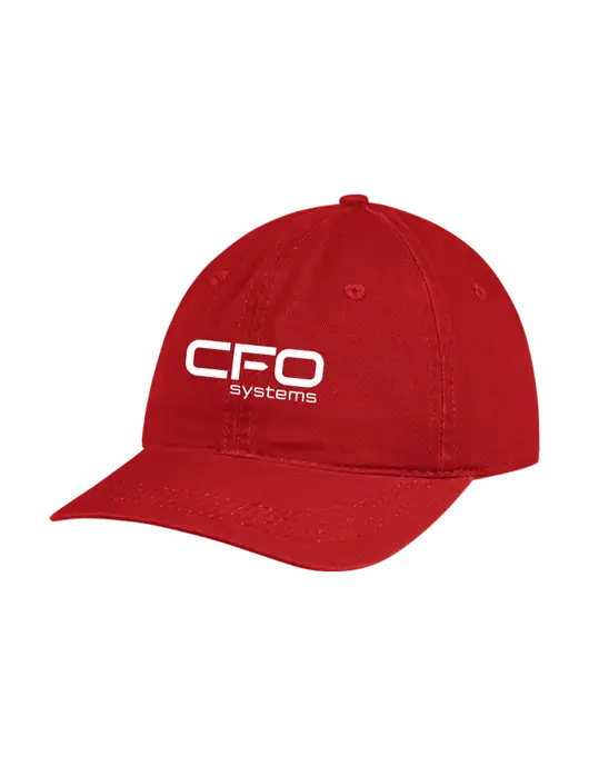 Garment Washed Unstructured Twill Red Cap w/CFO Systems Logo