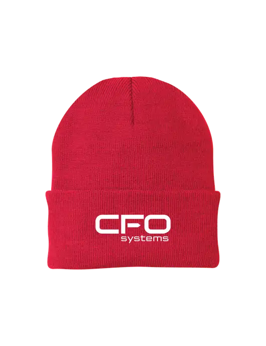 Red Knit Cap w/CFO Systems Logo