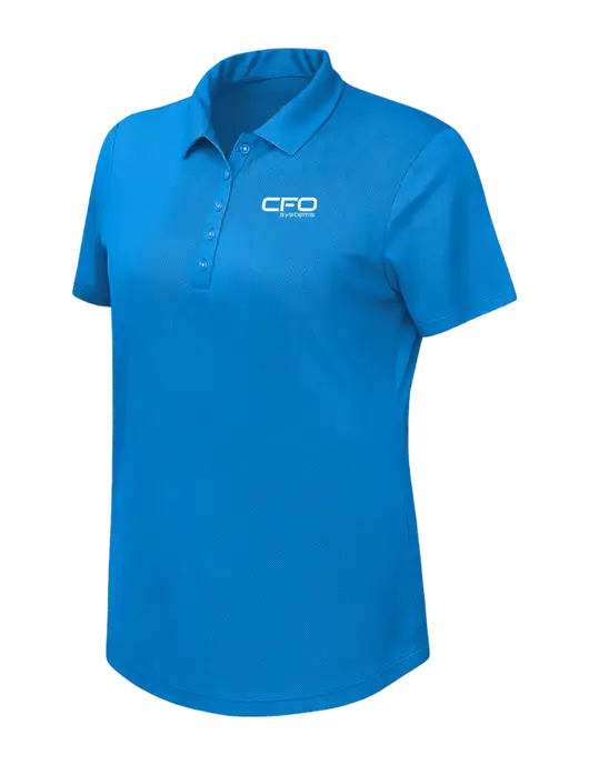 Callaway Womens Birdseye Dark Carolina Blue Polo w/CFO Systems Logo