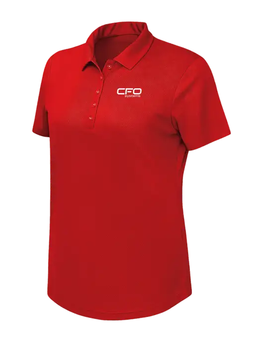 Callaway Womens Birdseye Red Polo w/CFO Systems Logo