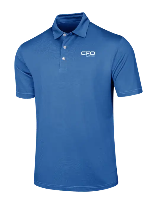 Callaway Royal Blue Fine Line Stripe Polo w/CFO Systems Logo