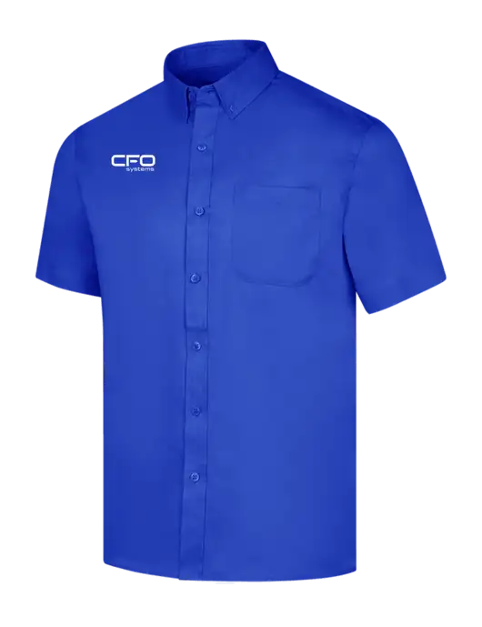 Short Sleeve Dark Royal Superpro React Twill Shirt w/CFO Systems Logo