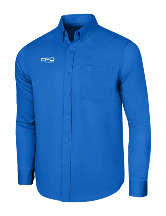 Long Sleeve Royal Blue Superpro React Twill Shirt w/CFO Systems Logo