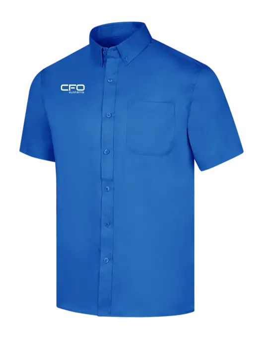 Short Sleeve Royal Blue Superpro React Twill Shirt w/CFO Systems Logo