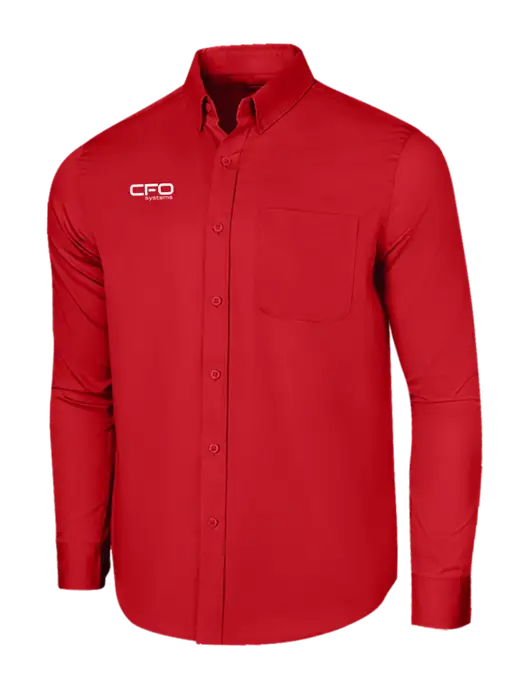 Long Sleeve Red Superpro React Twill Shirt w/CFO Systems Logo