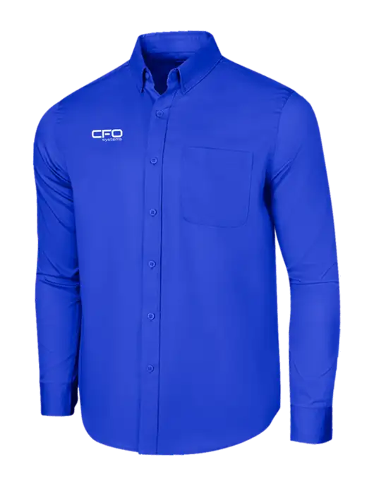 Long Sleeve Dark Royal Superpro React Twill Shirt w/CFO Systems Logo