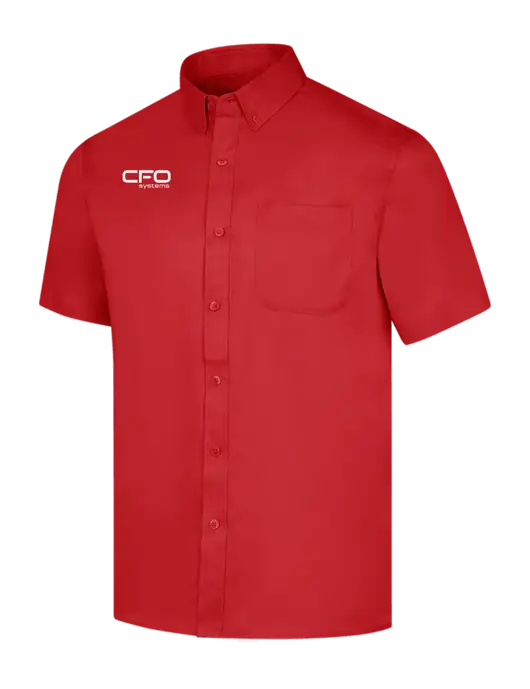 Short Sleeve Red Superpro React Twill Shirt w/CFO Systems Logo
