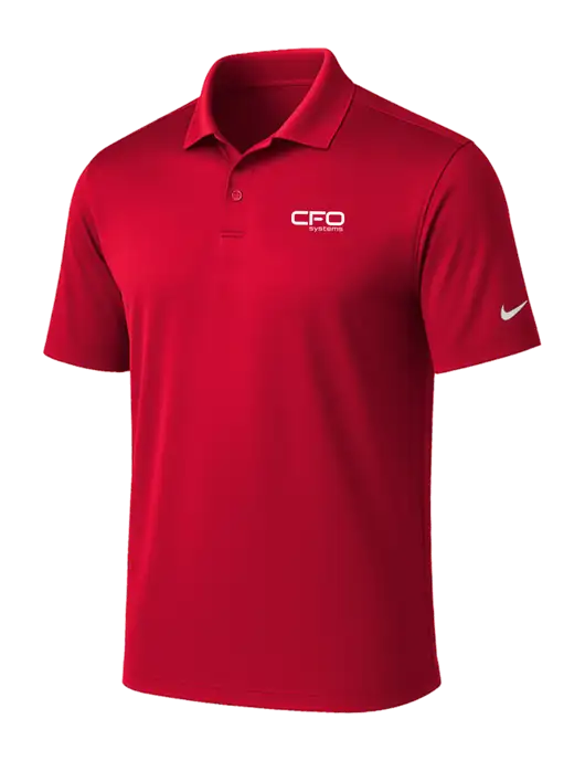 NIKE Red Victory Solid Polo w/CFO Systems Logo