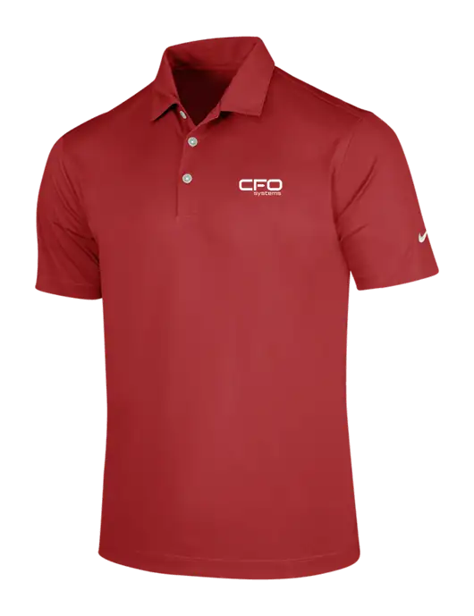 NIKE Red Dri-Fit Vertical Mesh Polo w/CFO Systems Logo