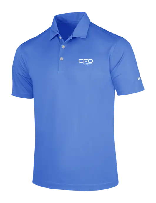NIKE Light Royal Blue Dri-Fit Vertical Mesh Polo w/CFO Systems Logo