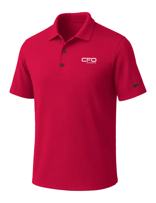 NIKE Red Dri-Fit Micro Pique Polo w/CFO Systems Logo