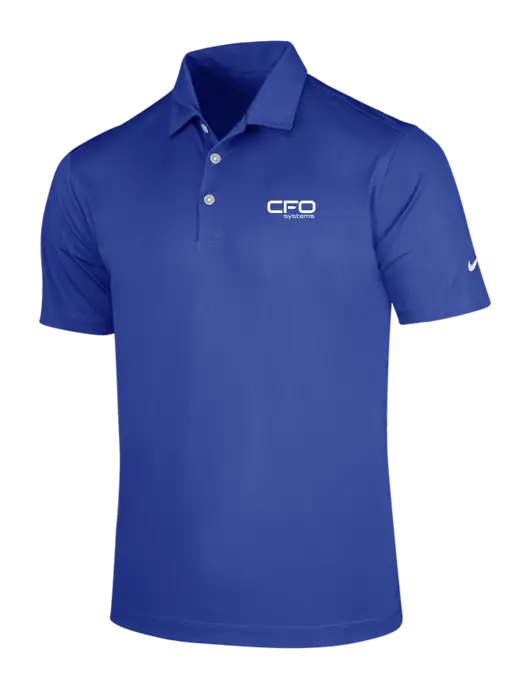 NIKE Dark Royal Dri-Fit Vertical Mesh Polo w/CFO Systems Logo