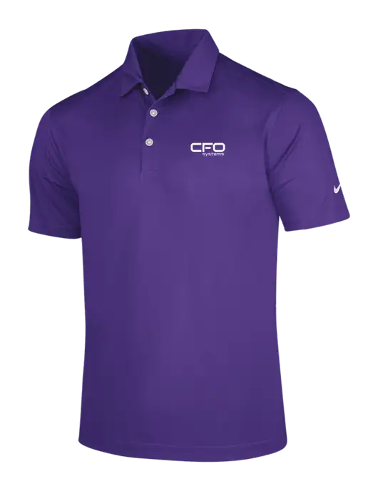 NIKE Purple Dri-Fit Vertical Mesh Polo w/CFO Systems Logo