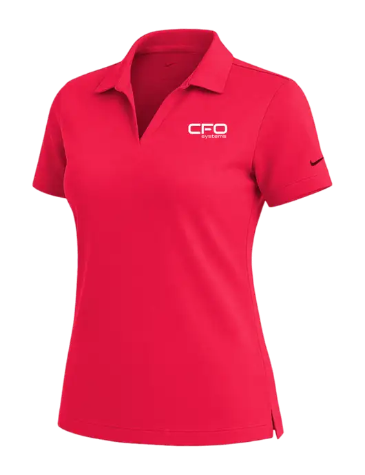 NIKE Red Womens Dri-Fit Micro Pique Polo w/CFO Systems Logo