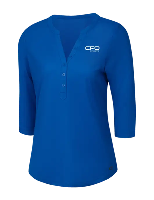 OGIO Royal Blue Jewel Henley w/CFO Systems Logo