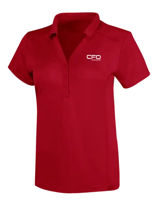 OGIO Red Womens Framework Polo w/CFO Systems Logo
