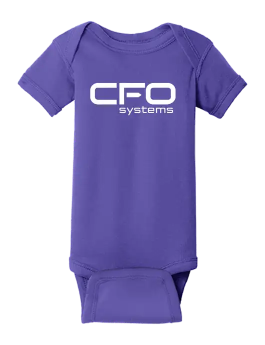 Rabbit Skins Purple Infant Short Sleeve Baby Rib Bodysuit w/CFO Systems Logo