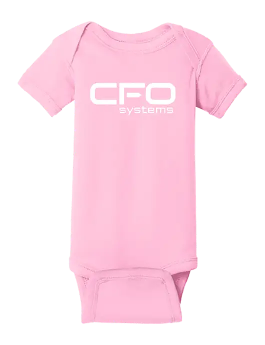 Rabbit Skins Pink Infant Short Sleeve Baby Rib Bodysuit w/CFO Systems Logo