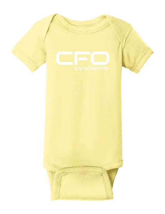 Rabbit Skins Banana Infant Short Sleeve Baby Rib Bodysuit w/CFO Systems Logo