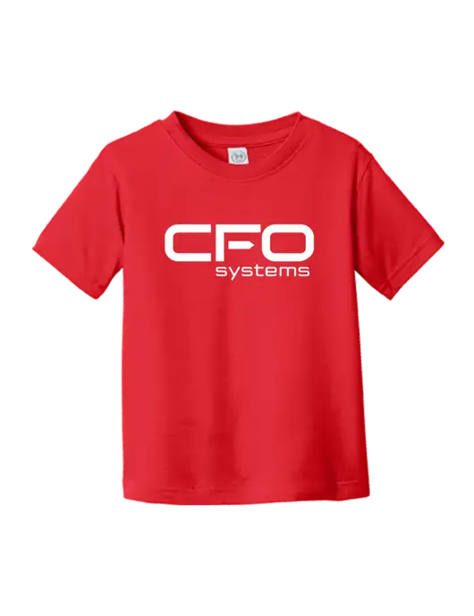 Rabbit Skins Red Toddler Fine Jersey Tee w/CFO Systems Logo