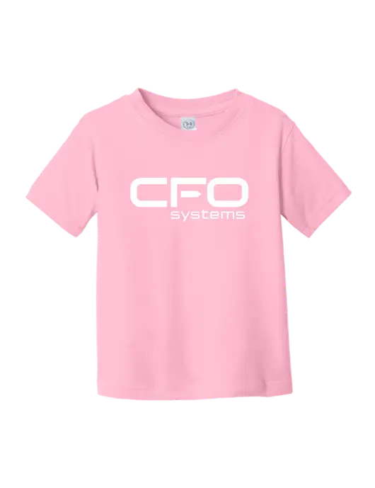Rabbit Skins Pink Toddler Fine Jersey Tee w/CFO Systems Logo