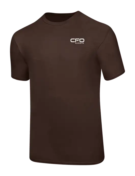 Ring Spun Dark Brown 4.5 oz T-Shirt w/CFO Systems Logo