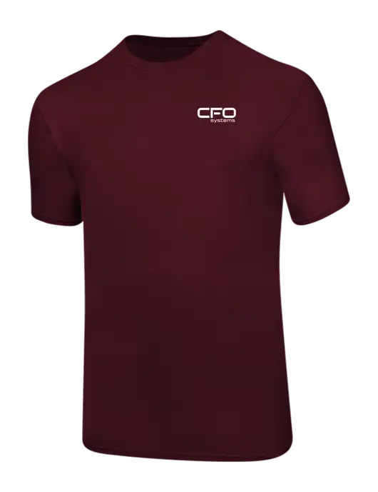 Ring Spun Maroon 4.5 oz T-Shirt w/CFO Systems Logo