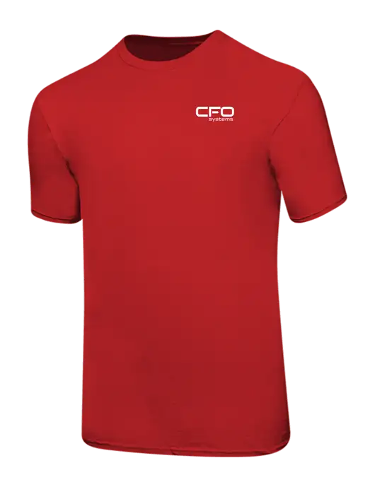 Ring Spun Red 4.5 oz T-Shirt w/CFO Systems Logo