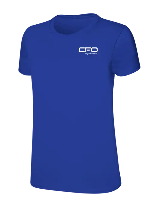 Womens Ring Spun Royal 4.5 oz T-Shirt w/CFO Systems Logo