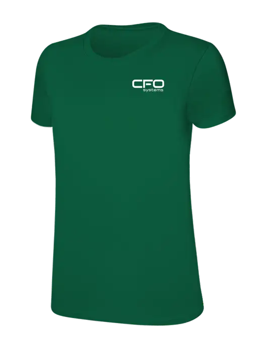 Womens Ring Spun Kelly Green 4.5 oz T-Shirt w/CFO Systems Logo