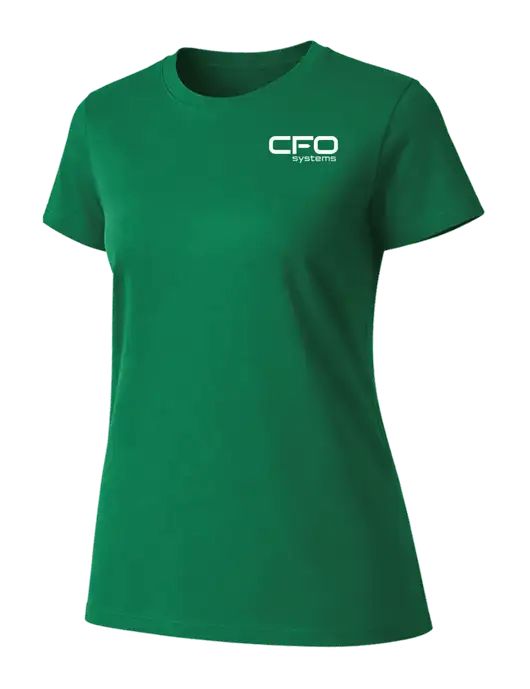 Womens Ring Spun Kelly Green 4.5 oz T-Shirt w/CFO Systems Logo