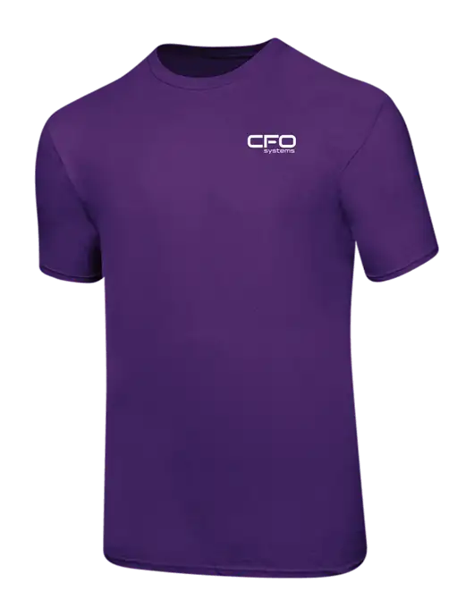 Ring Spun Purple 4.5 oz T-Shirt w/CFO Systems Logo