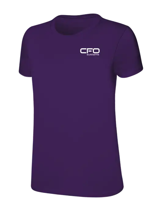 Womens Ring Spun Purple 4.5 oz T-Shirt w/CFO Systems Logo