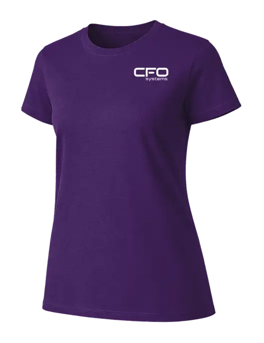 Womens Ring Spun Purple 4.5 oz T-Shirt w/CFO Systems Logo