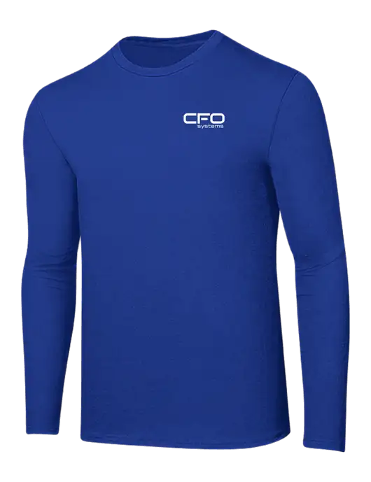 Ring Spun True Royal 4.5 oz Long Sleeve T-Shirt w/CFO Systems Logo
