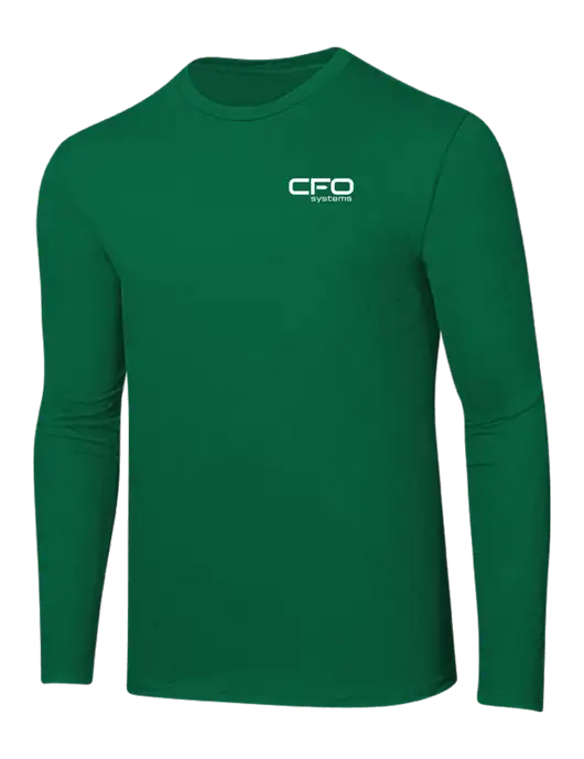 Ring Spun Kelly Green 4.5 oz Long Sleeve T-Shirt w/CFO Systems Logo
