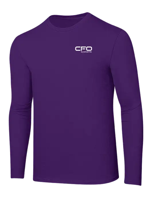 Ring Spun Purple 4.5 oz Long Sleeve T-Shirt w/CFO Systems Logo