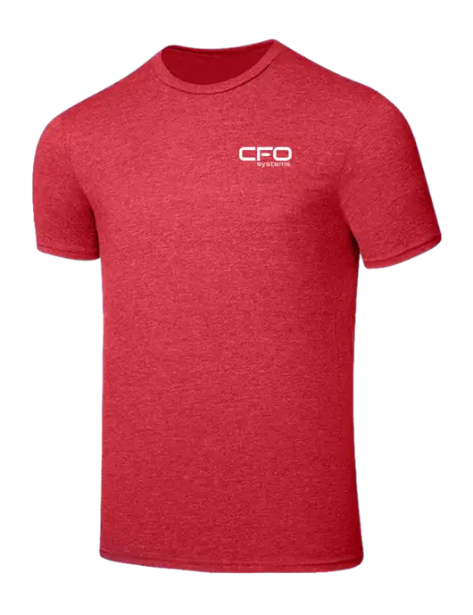 Seriously Soft Heathered Red T-Shirt w/CFO Systems Logo