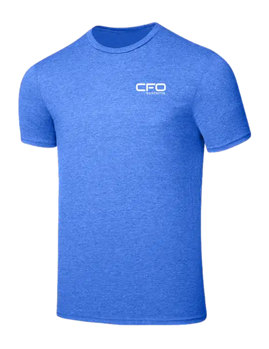 Seriously Soft Heathered Royal T-Shirt w/CFO Systems Logo