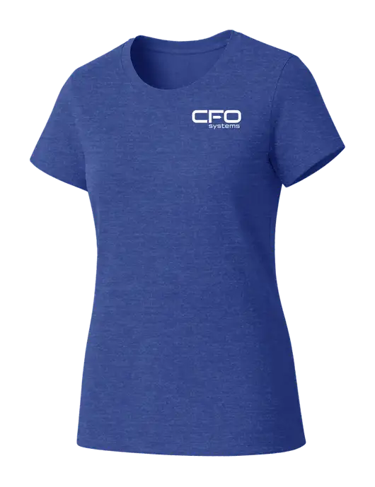 Womens Seriously Soft Royal Frost T-Shirt w/CFO Systems Logo