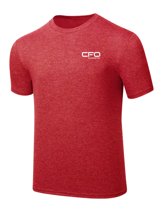 Simply Soft Red Frost 4.5oz  Poly/Combed Ring Spun Cotton T-Shirt w/CFO Systems Logo