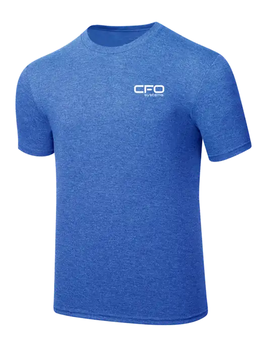 Simply Soft Royal Frost 4.5oz  Poly/Combed Ring Spun Cotton T-Shirt w/CFO Systems Logo