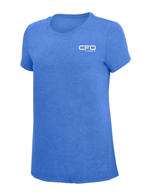 Womens Simply Soft Royal Frost 4.5oz  Poly/Combed Ring Spun Cotton T-Shirt w/CFO Systems Logo