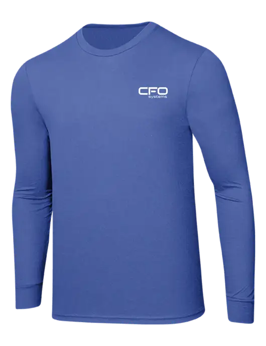 Simply Soft Long Sleeve Royal Frost 4.5 oz, Poly/Combed Ring Spun Cotton T-Shirt w/CFO Systems Logo
