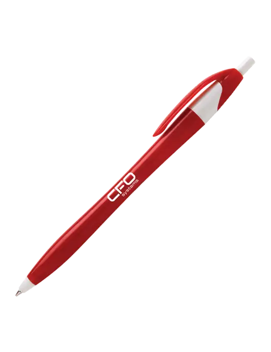 Novella Red/White Executive Pen - Blue Ink w/CFO Systems Logo