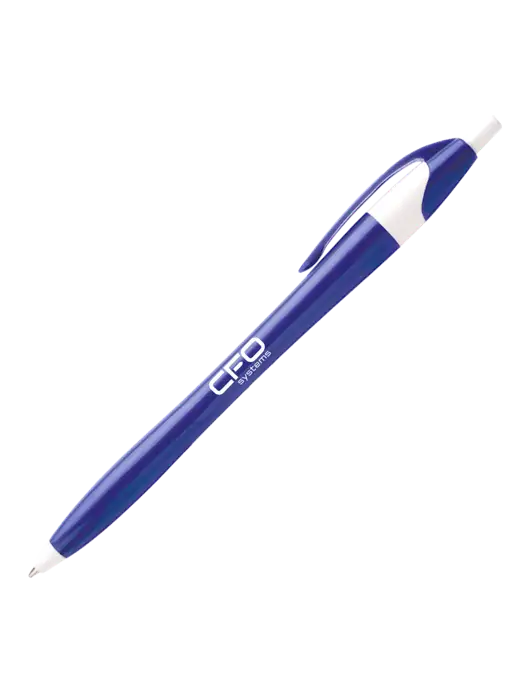 Novella Royal/White Executive Pen - Blue Ink w/CFO Systems Logo