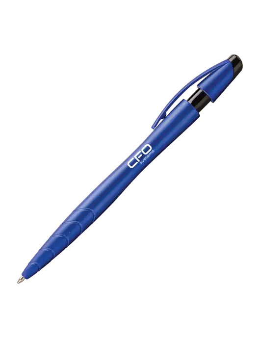 Awali Blue Metallic Pen - Black Ink w/CFO Systems Logo