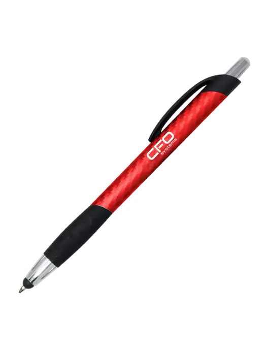Sunray Red Stylus Pen - Black Ink w/CFO Systems Logo